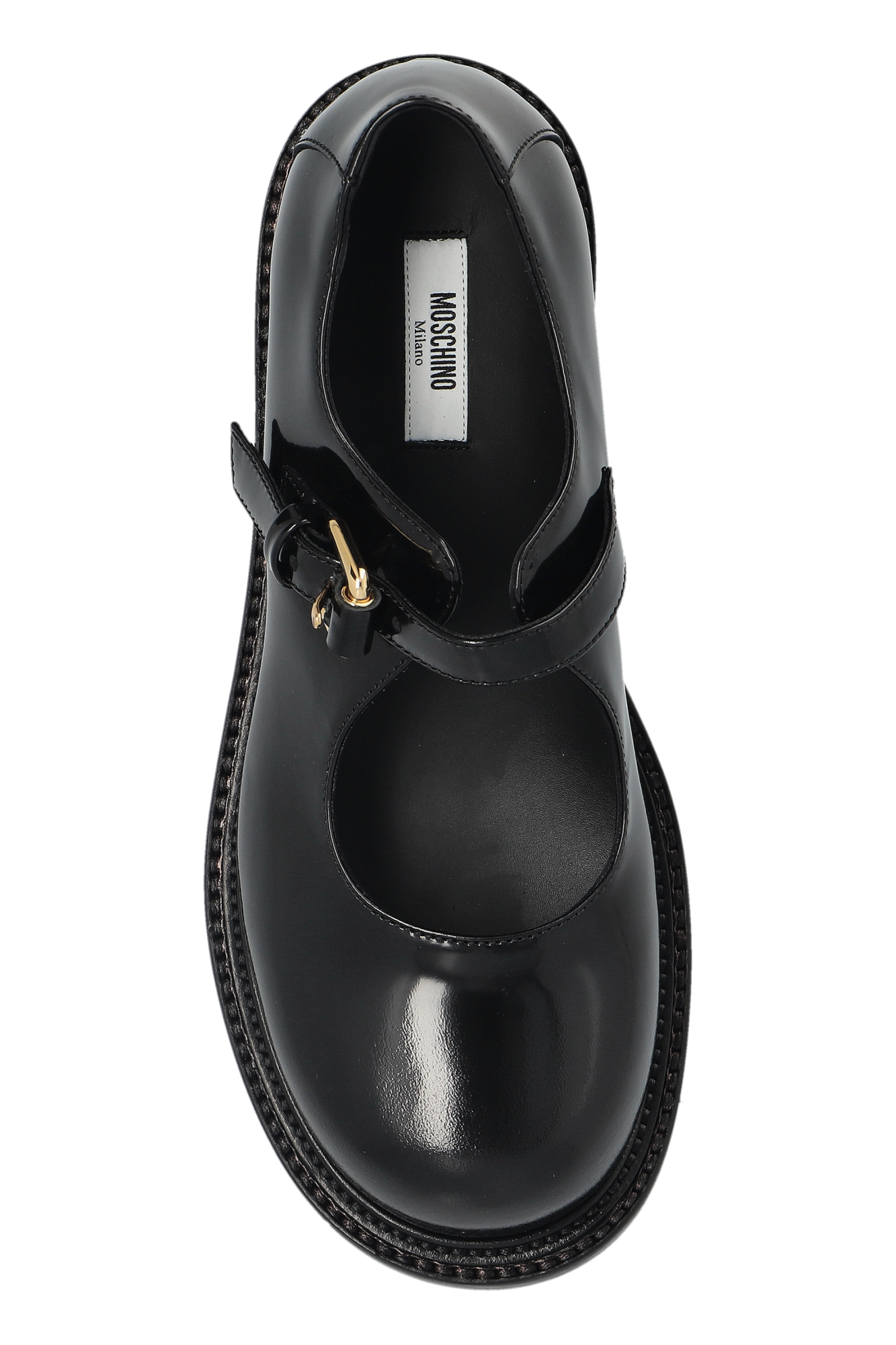 フラットシューズ MOSCHINO COUTURE Woman Flat shoes Black MA10704C1MMJ0 000 Black Leather shoes Moschino - Vitkac AS